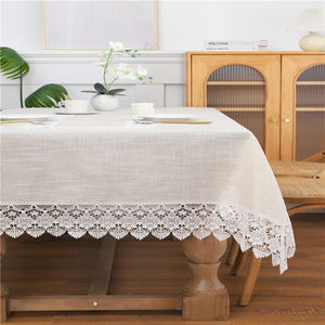 Tovaglia di lusso in poliestere satinato ricamo personalizzato banchetto di nozze decorazione formale cena - Product Image 2