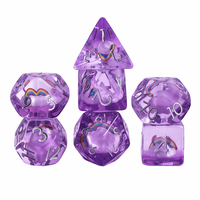 Ensemble de 7 dés polyédriques carrés dorés en résine faits à la main de 16 mm pour DND