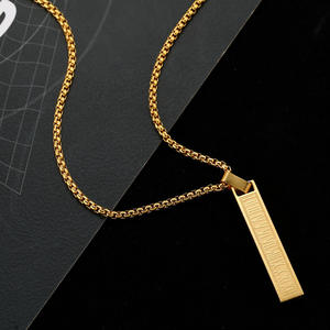 DAIHE 2025 nuovo numero romano rettangolare collana ciondolo barra impermeabile in acciaio inox Charm collana - Product Image 6