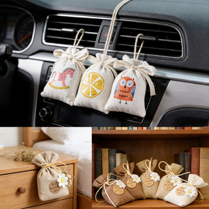 ซองผ้าป่าน OEM สำหรับปรับอากาศในรถยนต์และตู้เสื้อผ้า  สารหอมระเหยจากธรรมชาติ  ใช้งานได้หลากหลาย  กำจัดกลิ่นได้ยาวนาน  กลิ่นหอมสำหรับเสื้อผ้า - Product Image 2