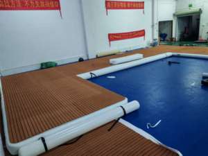 Plataforma Flotante Inflable en Forma de U, Muelle de PVC con Tecnología Drop Stitch para Lanchas y Motos Acuáticas, 3x2.4M, Blanca, Isla Flotante - Product Image 4