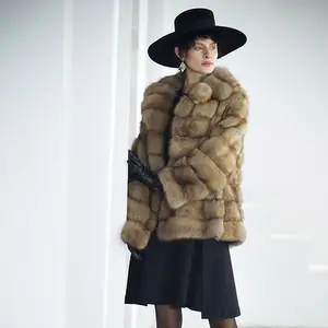 Rus sable kürk ceket kürk kadınlar giyim en iyi fiyat vizon kürk