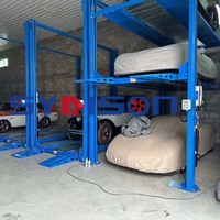 Élévateur de stationnement personnalisé électrique hydraulique à quatre poteaux, triple niveau, pour voitures et SUV