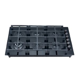 Encimera de cocina de gas integrada, 6 quemadores, encimera comercial de vidrio templado de 90cm ng/lpg - Product Image 4