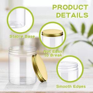 100ml 200ml 8oz 300ml 12oz 500ml Clear Black Amber Wide Mouth Cosmetic Containers <b>Plastic</b> Pet <b>Jar</b> With Aluminum Lid - Product Image 2