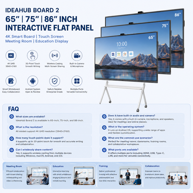 Hua Wei IdeaHub Board 2 B2 65 75 86 Inch Interactive Flat Panel 4K Smart Board Touch Screen Meeting Room Education Display