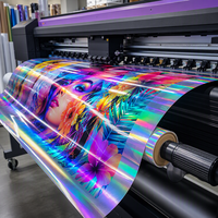 Rollo de Vinilo Holográfico de PVC PET, Imprimible con Láser, Autoadhesivo, para Rotulación de Vehículos, Póster, 1.07m 1.27m 50m