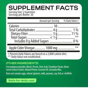 Gomitas de Vinagre de Sidra de Manzana Sin Azúcar, Suplemento de Fibra Dietética Cetogénica, Salud, Bienestar Inmunológico, Suplementos para Aumentar la Energía - Product Image 3
