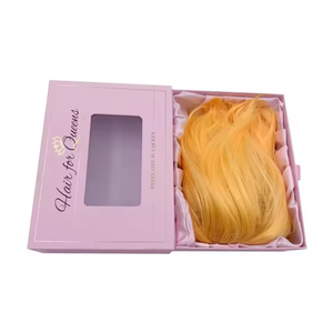 Custom Luxury Pink Slide <b>Drawer</b> Hair Bundle Box With Satin Wig <b>Insert</b> for Bundles Hair Extensions Wigs Packaging Boxes - Product Image 3