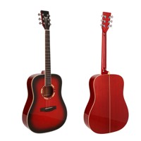 Guitarra Acústica Folk de Madera Maciza de 41 Pulgadas con Fondo Redondeado, Tapa de Abeto Macizo de Alta Gama, Fondo y Lados de Caoba, Guitarra de Palisandro