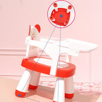 Chaise haute portable moderne en plastique, nouvelle et mignonne, avec table intégrée pour bébé, idéale pour la cuisine et l'école