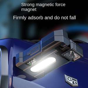 Новый магнитный рабочий фонарь из АБС-пластика с USB-зарядкой, цифровым дисплеем, поворотом на несколько углов, красно-синей сигнальной LED-подсветкой, IP44, рассеянный луч - Product Image 3