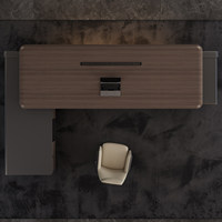 Bureau de direction moderne de luxe de qualité E0 avec construction en MDF et finition en grain de bois minimaliste pour bureau de direction