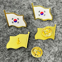 Alfileres de Solapa Metálicos con Bandera Nacional, Recubiertos de Epoxi, con Cierre de Mariposa, Venta al Por Mayor