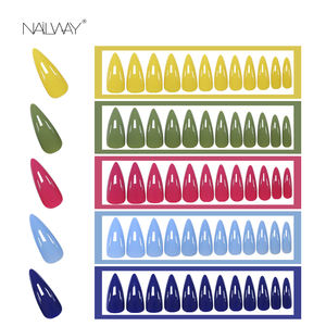 <span class=keywords><strong>Faux</strong></span> <span class=keywords><strong>ongles</strong></span> en ABS à presser, couleur unie brillante, longs et pointus, prix d'usine - Product Image 2