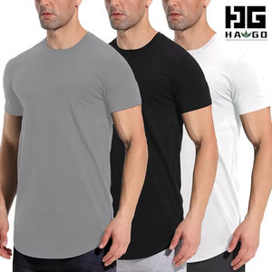 <span class=keywords><strong>HAGO</strong></span> Hombres Casual Suelto 100% Algodón 280gsm Cuello redondo Camiseta de manga corta con hombro caído y ajuste cuadrado de gran tamaño - Product Image 3