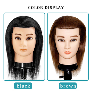 หัวหุ่นสำหรับฝึกทำผมตรง12 "สำหรับช่างตัดผมและช่างทำผมสีน้ำตาลดำ - Product Image 4