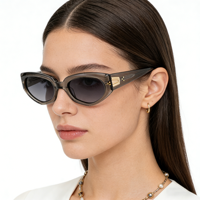 Lunettes de soleil en acétate faites à la main de qualité supérieure pour femmes, style vintage œil de chat, petite monture, polies à la main, lunettes de créateur rétro, UV400
