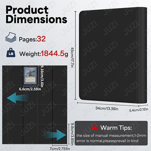 JUZI Classeur de cartes à collectionner de luxe personnalisé à 16 pochettes, portable, étanche, en cuir PU de haute qualité pour TCG Yu-Gi-Oh! <span class=keywords><strong>Pokémon</strong></span> - Product Image 3