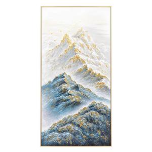 Декоративная картина в стиле импрессионизма с пейзажем и павлином, синяя, в китайском стиле, высококачественная, в раме, на холсте, оригинальное настенное искусство для гостиной - Product Image 6