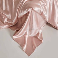 Parure de lit de luxe en soie 22 Momme 100% pure soie 6A tissée certifiée OEKO-TEX 600 fils/cm², 4 pièces, drap-housse et drap plat en soie
