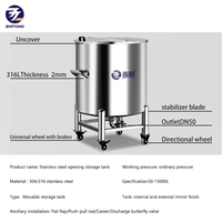 Réservoirs de stockage en acier inoxydable ZT 500L conteneur de transfert mobile navire personnalisé, eau, huile, cosmétique, stockage de parfum alimentaire