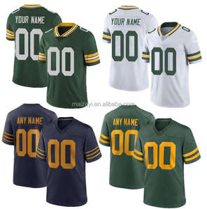Лучшее качество, индивидуальный ваш номер, ваше имя, логотип Плюс Размер 6XL, сшитый зеленый стиль, снасти, дубля, американский футбол, Джерси - Product Image 1