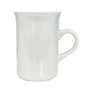 थोक विक्रेता सफेद सब्लिमेशन ब्लैंक कस्टम कॉफी मग 10 ऑउंस फ्लेयर आकार के चाय कप
