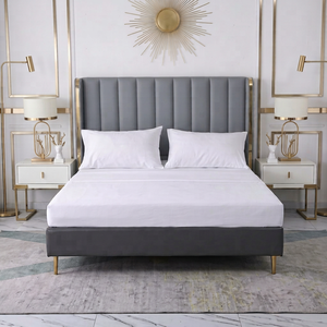 Drap plat moderne 100 % coton 200 fils/pouce² respirant toutes saisons, qualité supérieure, imperméable, durable, écologique, pour hôtels et usage domestique, literie adulte - Product Image 1