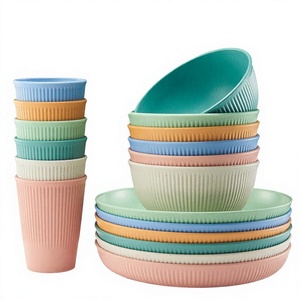Juego de Vajilla de 6 Piezas Minimalista para Cocina, Camping, Apto para Microondas y Lavavajillas, de Paja de Trigo, Platos, Tazones, Tazas, Ensaladera - Product Image 2