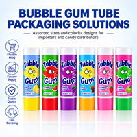 Tubes d'emballage pour chewing-gum laminés ABL de qualité alimentaire 50 ml, faciles à presser, avec bouchon à vis, impression UV personnalisée
