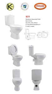 Inodoro Moderno y Económico <span class=keywords><strong>de</strong></span> Cerámica con Doble Descarga, Trampa P/S, <span class=keywords><strong>de</strong></span> Dos Piezas, para Baños <span class=keywords><strong>de</strong></span> Hotel, Lavaderos y Hogares - Product Image 3