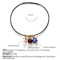 Collier magnétique coloré et tendance, pendentif en céramique multi-formes mignonnes en forme de petits animaux, bijoux DIY pour femmes
