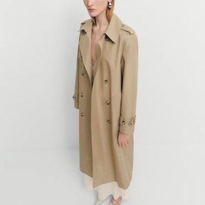 <span class=keywords><strong>Trench</strong></span> Coat Elegante da <span class=keywords><strong>Donna</strong></span> su Misura di Alta Qualità, Doppio Petto in Cotone <span class=keywords><strong>Marrone</strong></span> Chiaro, Ideale per l'Uso Quotidiano e il Pendolarismo - Product Image 2