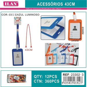 Laccetto Verticale per Badge ILAN 43cm Blu Luminoso, Accessorio Porta Tessera - Product Image 3