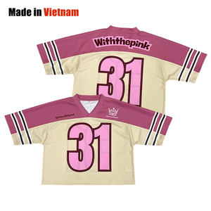 เสื้อฟุตบอลสไตล์สตรีทย้อนยุคเสื้อฟุตบอลไซส์ใหญ่พิเศษแบบตาข่ายระบายอากาศได้ดีออกแบบได้ตามต้องการ - Product Image 1