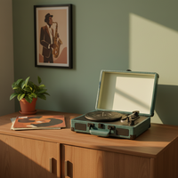 Lecteur de disques vinyles stéréo avec sortie audio USB, tourne-disque, gramophone, phonographe, lecteur de disques vinyles portable, rétro, vintage, Dosound, 1 an