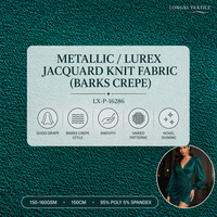 Tissu Tricoté Jacquard Crêpe Lurex Métallisé Extensible Respirant 95% Poly 5% Spandex 160GSM Fluide Chic Scintillant pour Robe de Soirée et T-shirt