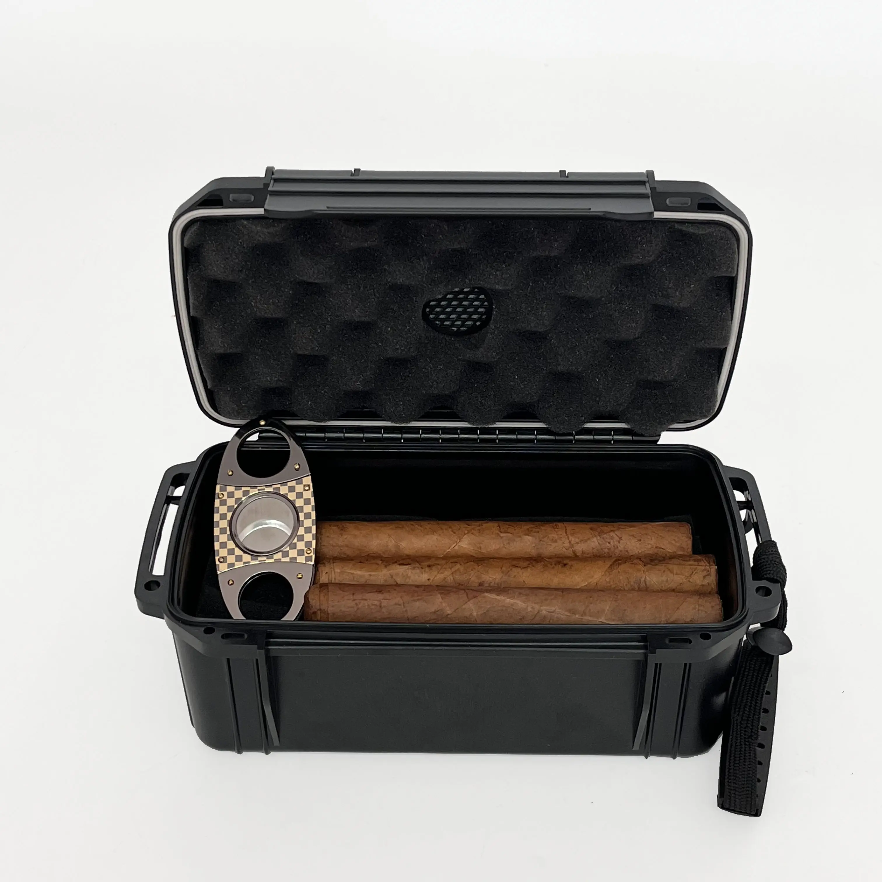 Humidor Travel Cigar Humidor Box Travel Humidor Case Logo personalizzato sigaro confezione in plastica personalizzata con spugna idratante