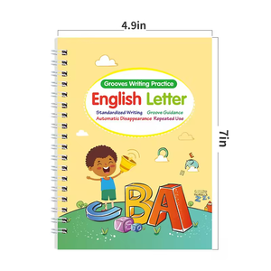 Grand cahier d'écriture réutilisable à rainures magiques pour enfants avec 1 stylo et 5 recharges, <span class=keywords><strong>livre</strong></span> d'écriture à encre effaçable - Product Image 5