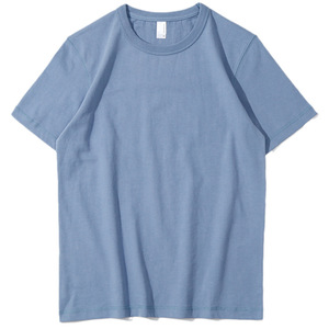 Camiseta de manga corta con base <span class=keywords><strong>americana</strong></span> Vintage Retro pesado de 300g para hombre, 100% algodón, impermeable, grueso, informal, holgado, sólido - Product Image 6