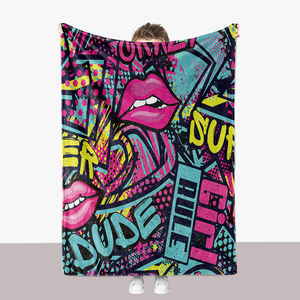 Couverture de jet en polaire Super douce et confortable, taille King, personnalisé avec Logo, taille de reine, prix bas, couverture de dessin animé personnalisée - Product Image 6