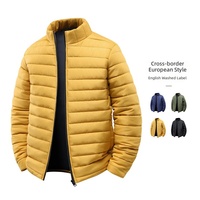 Veste matelassée légère pour homme avec étiquette d'entretien en anglais, tailles EU XS-5XL, pas de reétiquetage nécessaire, vente en gros en stock