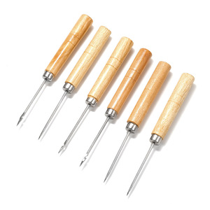 Aiguille à poignée en bois massif, coupe baguette conique, pour la fabrication de bijoux DIY - Product Image 1