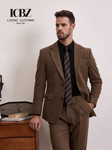 Costume <span class=keywords><strong>Homme</strong></span> Classique Rétro Britannique en <span class=keywords><strong>Tweed</strong></span> <span class=keywords><strong>Marron</strong></span> de Haute Qualité, Respirant, Grande Taille, Ensemble <span class=keywords><strong>Blazer</strong></span> Slim Décontracté à Simple Boutonnage - Product Image 4