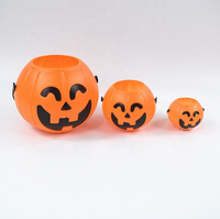 Halloween dekorasi labu permen ketel penyihir panci dempul mini plastik permen labu ember Halloween