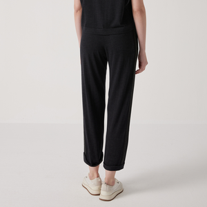Pantalons et pantalons pour femmes en <span class=keywords><strong>laine</strong></span> épaisse à taille haute avec poches, en <span class=keywords><strong>laine</strong></span> mérinos de soie 12Gg, vêtements décontractés - Product Image 2