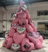Riesige rosa LED-Herz-Weihnachtsbaum-Skulptur – Virale Instagrammable Einkaufszentrum-Dekoration