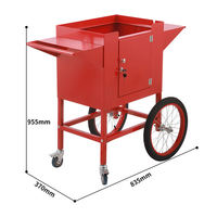 Carrito de Palomitas con Olla de 8 Onzas, Máquina de Palomitas Comercial Estilo Cine Vintage con Luz Interior