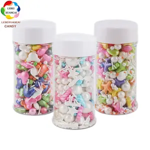 Felice giorno dei bambini multicolore pearlized nonpareils perla zucchero commestibile jimmies di cottura per il cioccolato della torta arcobaleno spruzza